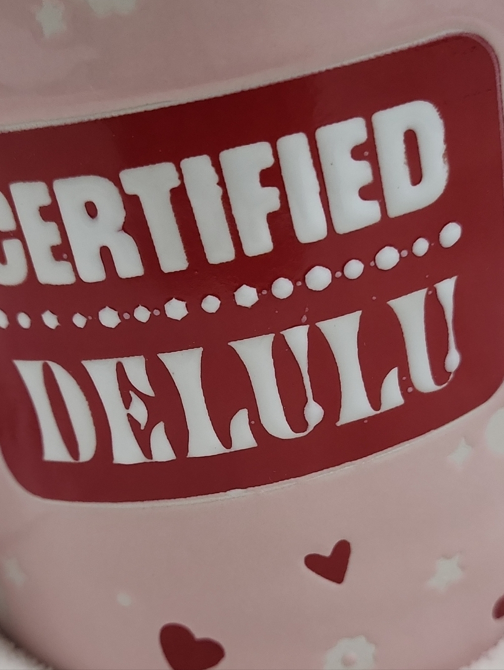 Certified Delulu Pink Ceramic Mug with Red Interior - Picture 10 of 11